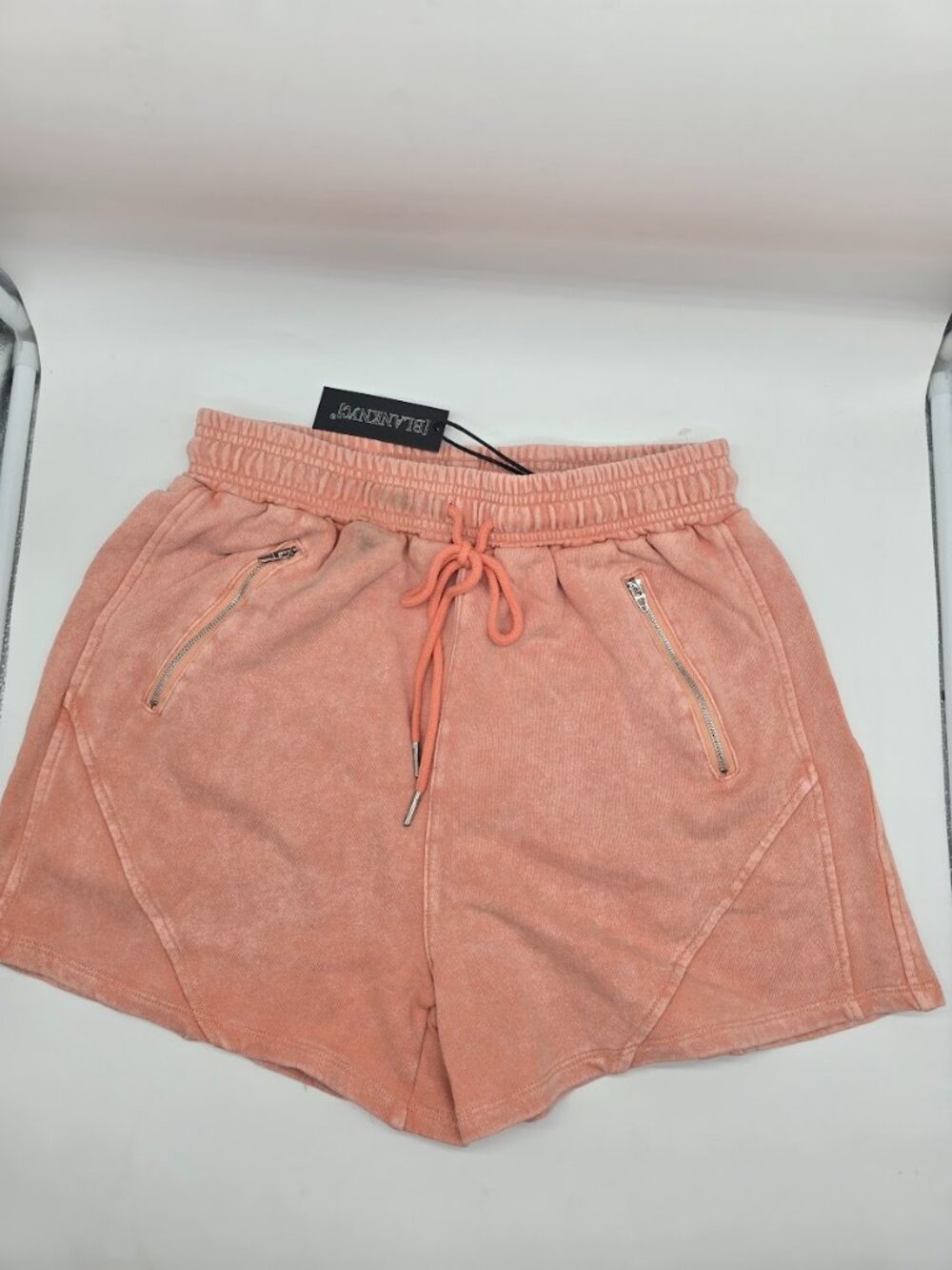 BLANKNYC Pink Sweat Shorts M Cotton Drawstring Zip Pocket Athleisure